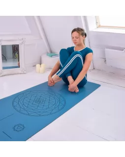 Коврик для йоги — Sri Yantra Blue